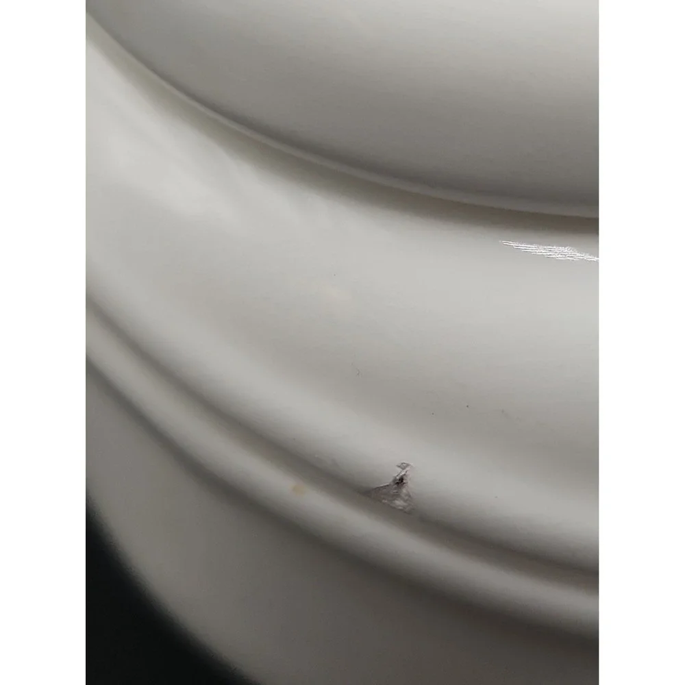 Vtg 80s Empty Coty Sophia White Milk Glass Powder Jar With Original Oval Puff